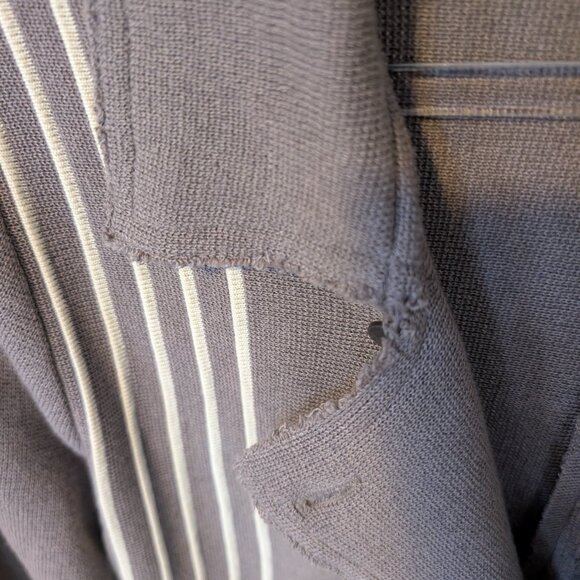 NWOT Free People Gray Double Breasted 3/4 Sleeve Cardigan Sweater Jacket Sz L - Picture 3 of 9